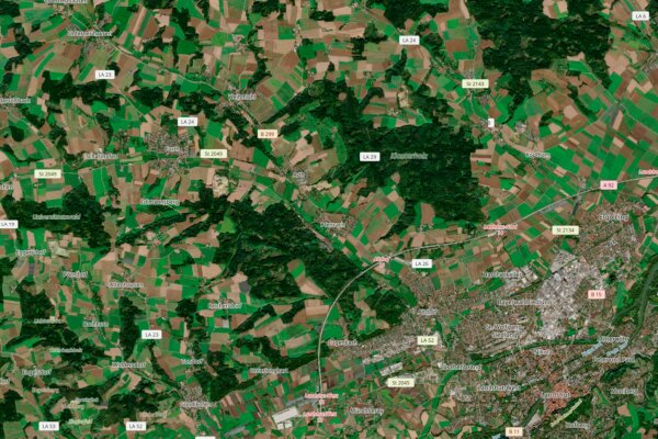 Satellitenbild Landshut und Umgebung